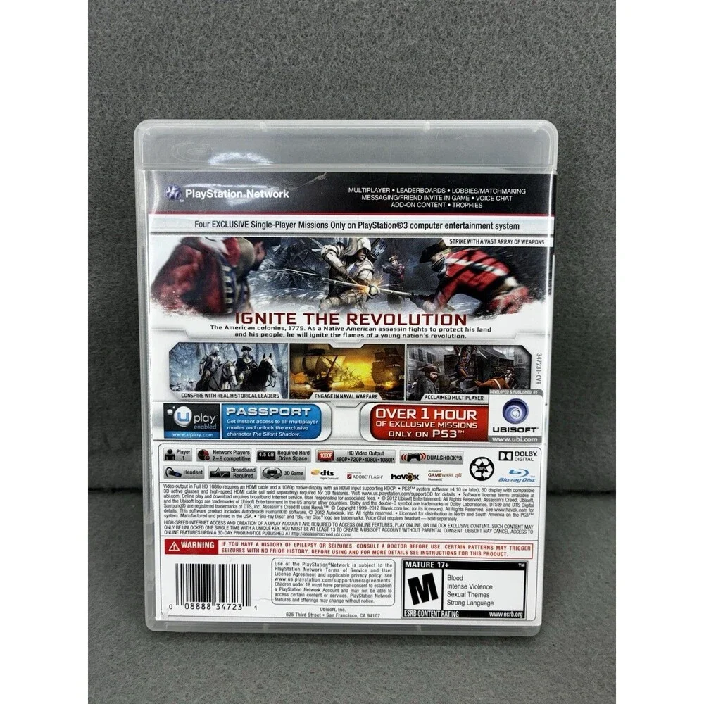 Assassin's Creed III Sony PlayStation 3 PS3 CIB Excellent Condition 🔥 Fast Ship